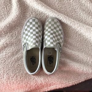 Green and White Checkered Vans
